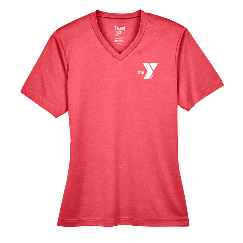 Y Ladies Sonic Heather Performance T-Shirt - Red